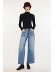 Crater Mid Rise Ankle Wide Leg MED DARK