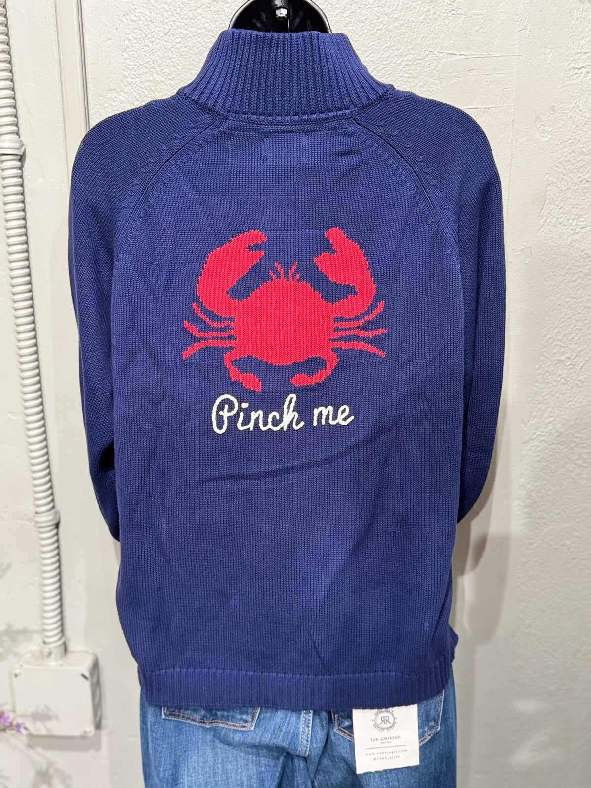 Nautical Pinch Me Zip Up Sweater