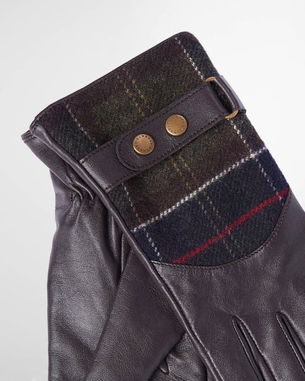 Barbour Dee Tartan Gloves, dark brown-detail