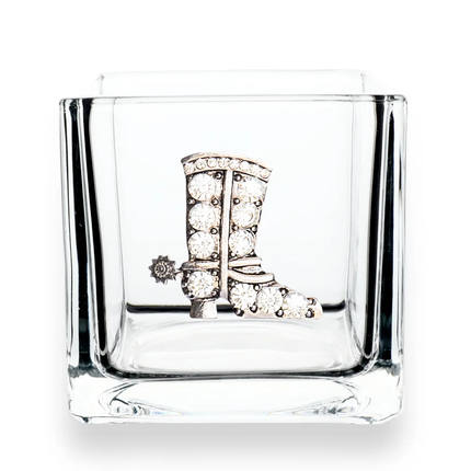 Cowboy  Boot 4x4 Jeweled candy Holder Vase