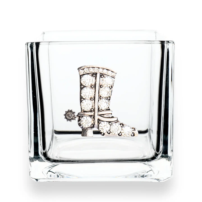 Cowboy  Boot 4x4 Jeweled candy Holder Vase