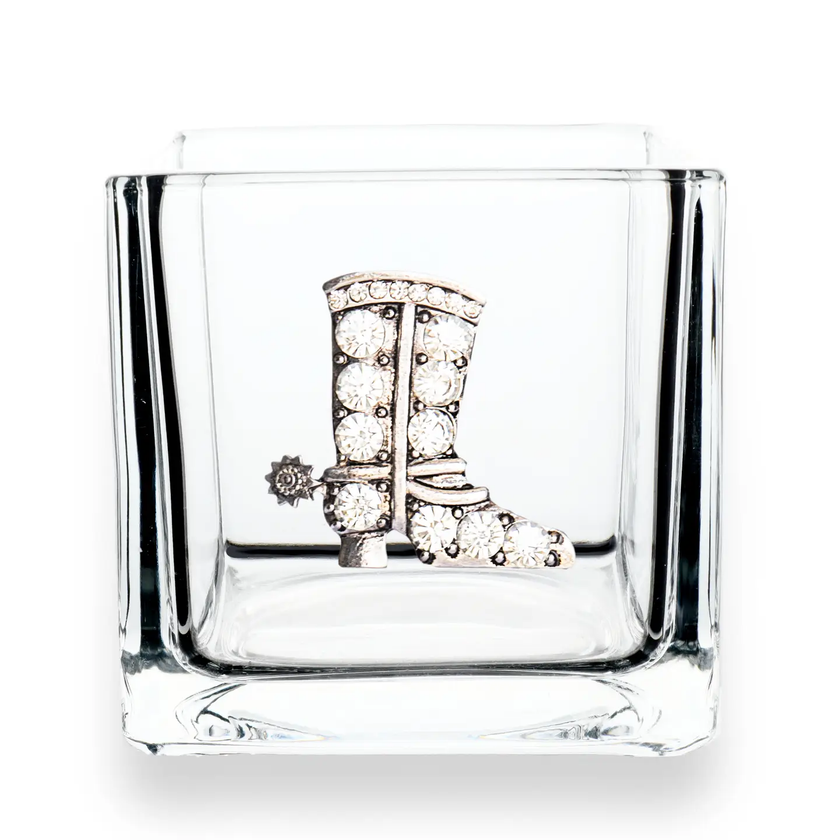 Cowboy  Boot 4x4 Jeweled candy Holder Vase