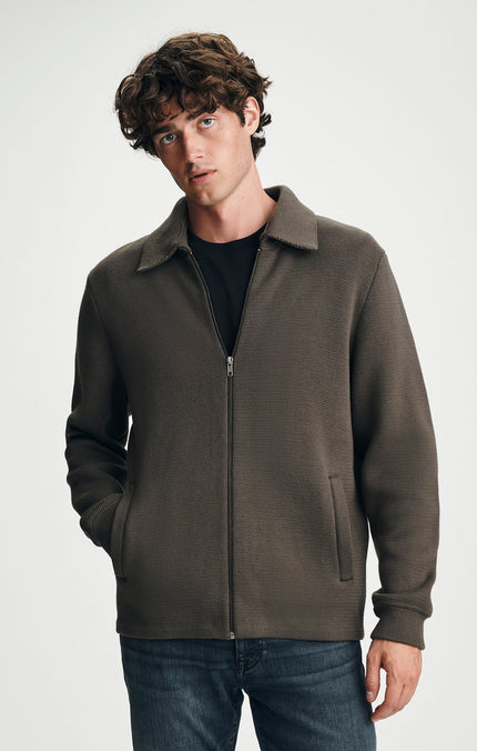 Aaron Full Zip Sweater, earth-front