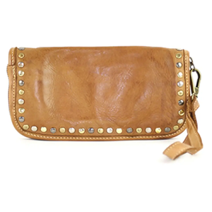 Cognac Sofia Zip Around Leather Wallet