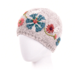 Stella Wool Beanie W EMB Flower | Light Natural