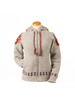 Wildflower Wool Zip Hoodie Sweater – Embroidered light natural