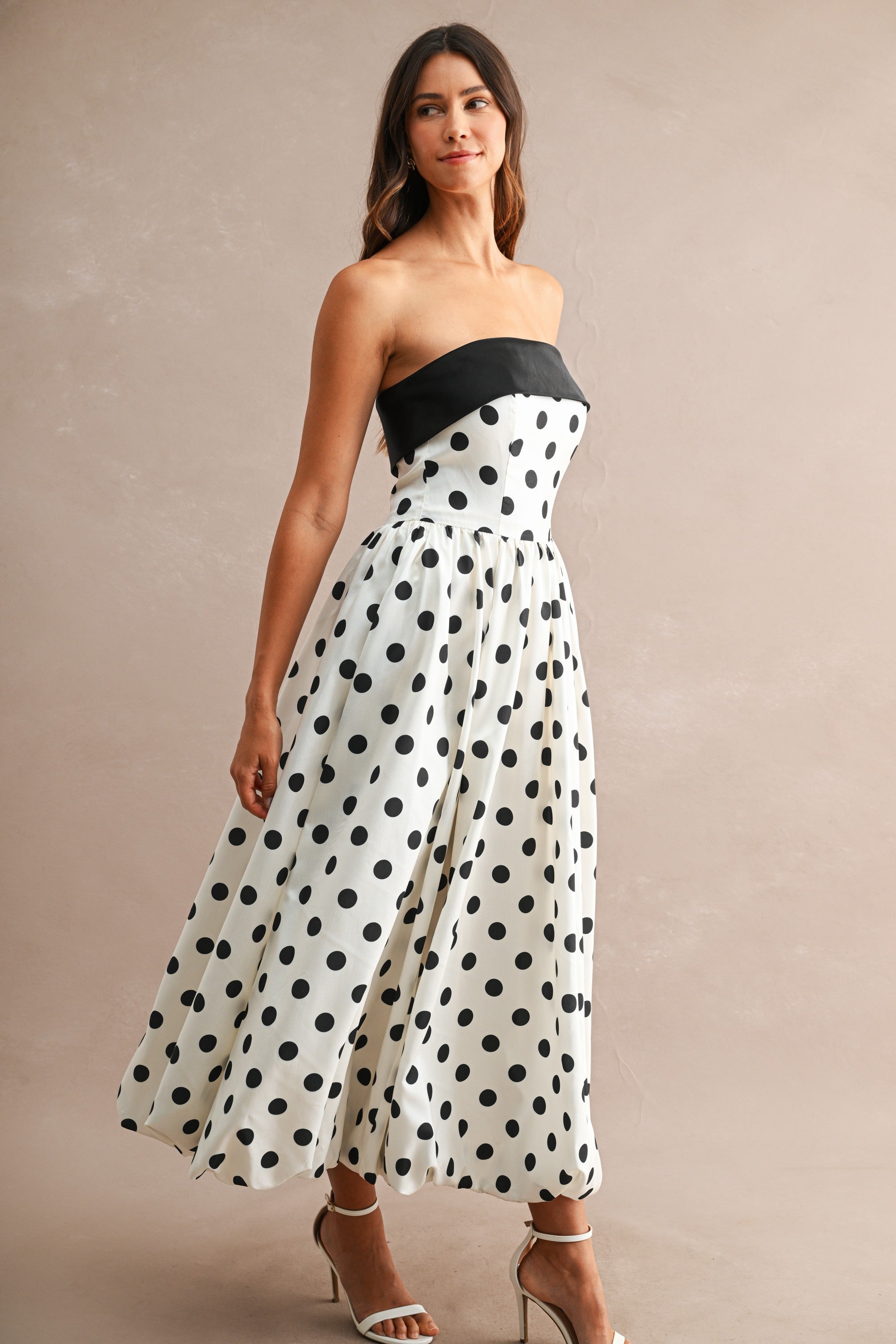The Tricia Polka Dot Midi Dress