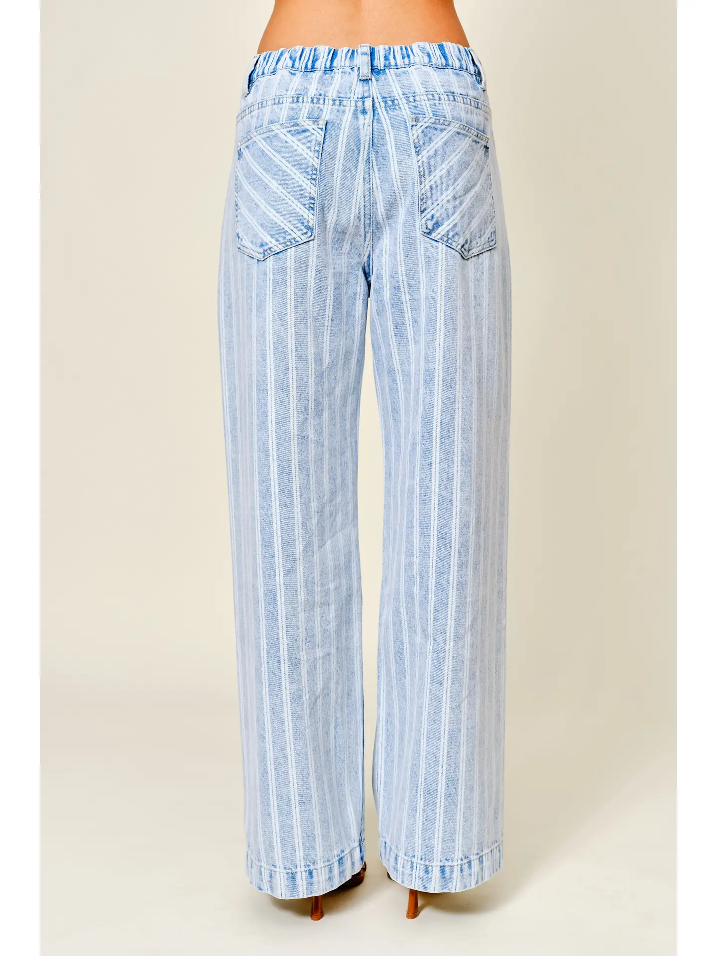 Alex Striped Denim Barrel Pants