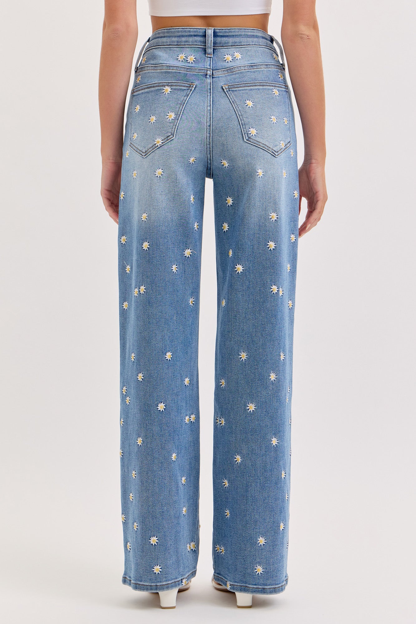 Sunflower High Rise Wide Leg medium wash-back