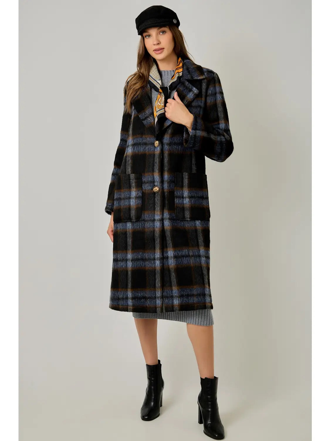 Tricia Long Plaid Coat