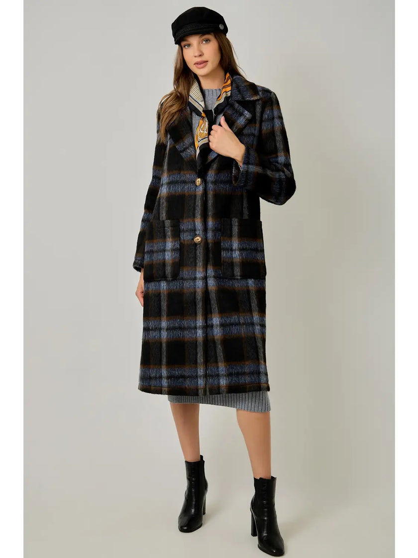 Tricia Long Plaid Coat
