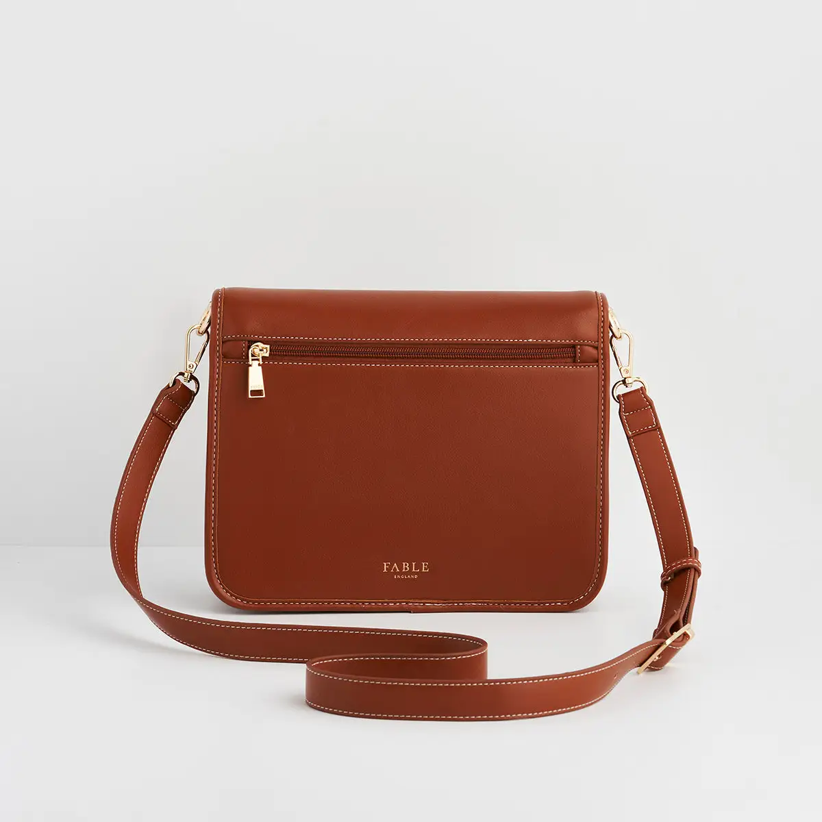 Into the Woods Tan Classic Satchel back