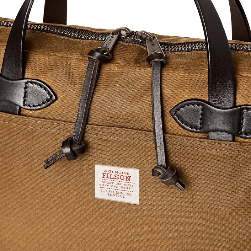 Tin Cloth Compact Briefcase Tan One Size logo