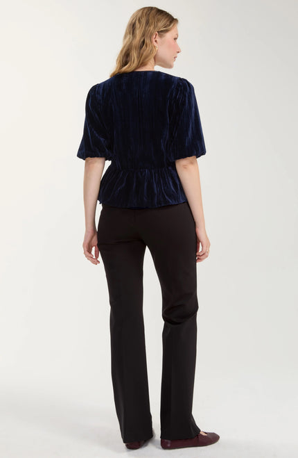 Gwenovere 3/4 Sleeve Peplum Top, dark blue-back