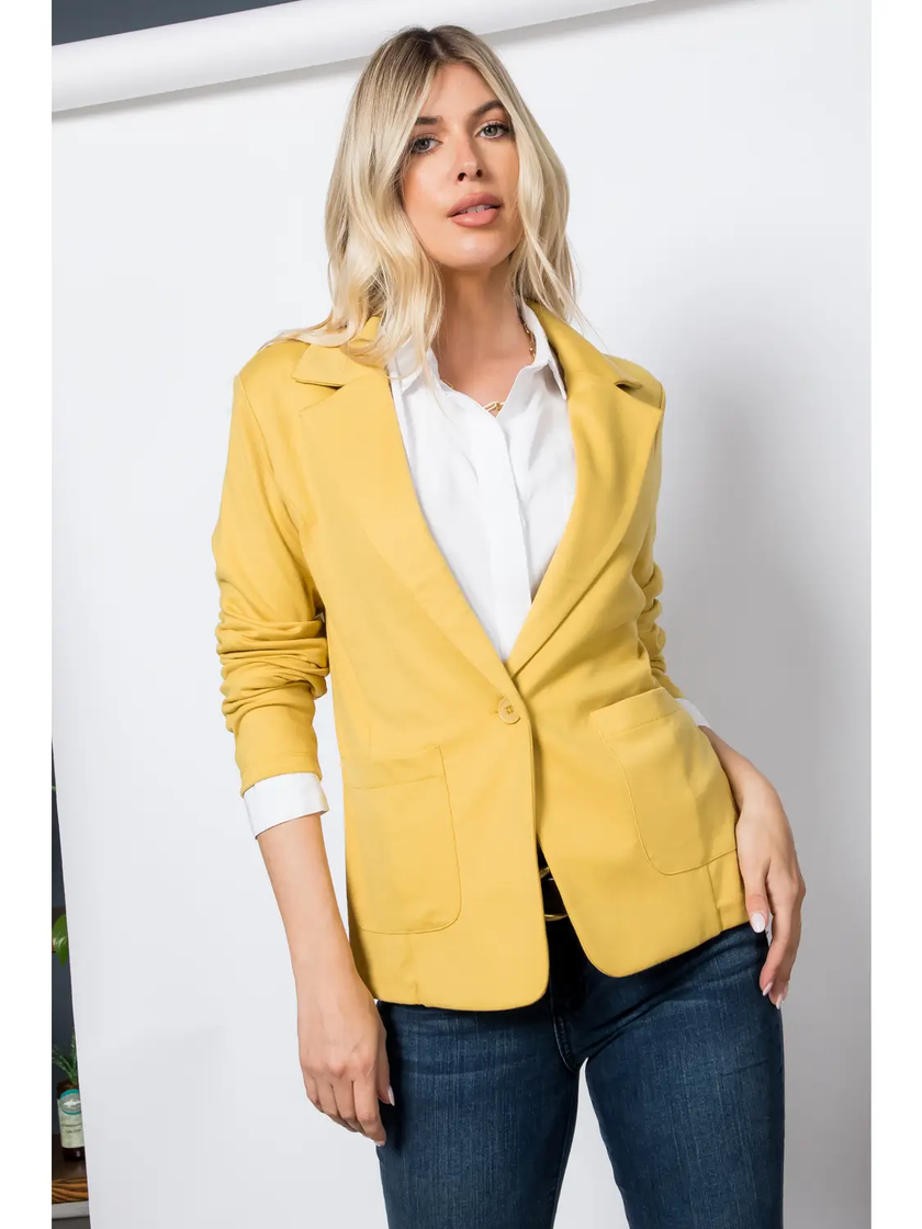 Farah One Button Blazer light mustard