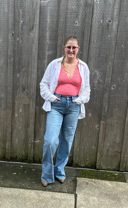 High Rise A Line Trouser Wide front