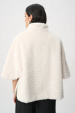 Felicity Faux Fur Cape Jacket, cream-back