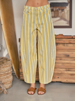 Karen Striped Barrel Pant Yellow