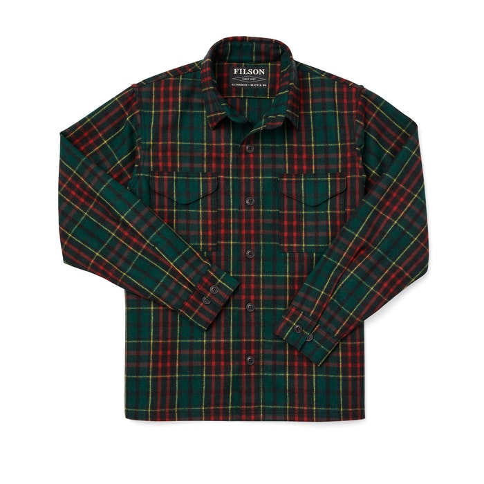 FINAL SALE Filson Plaid Jac  Over Shirt - Black/Green/Gold/Red-front