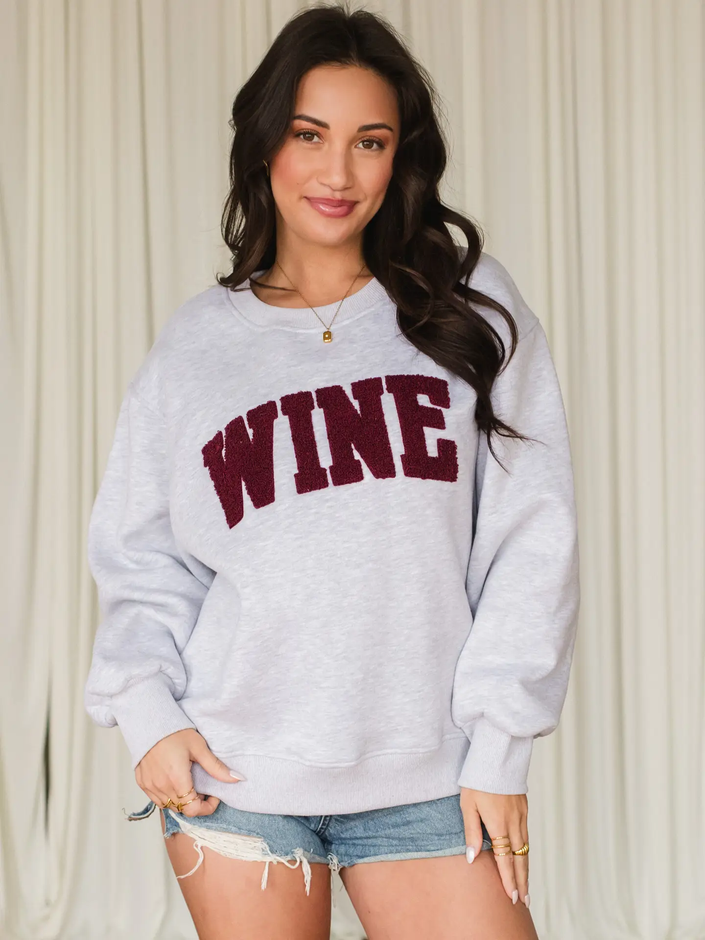 Wine Sweatshirt Grey front