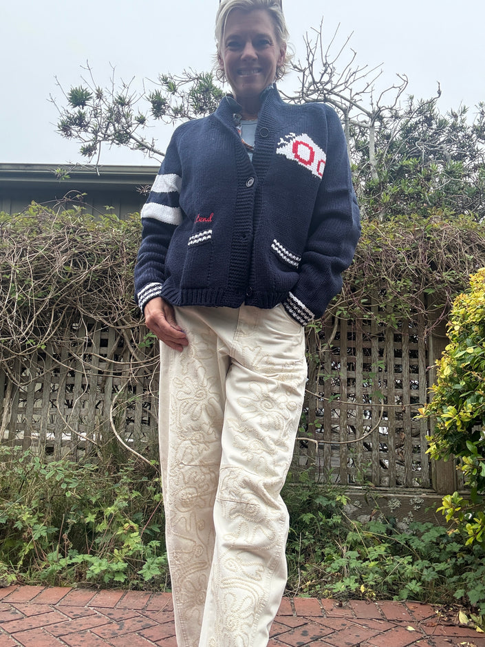 Tackle Me Cardigan navy front