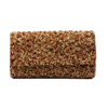 Basket Weave Beaded Clutch Bag - Coffe Brown
