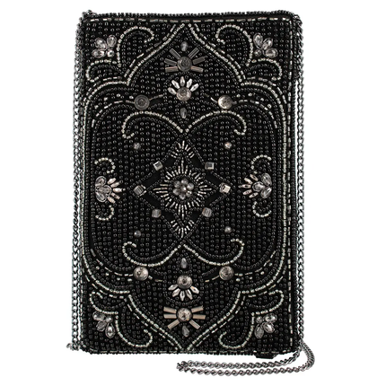  Encore Black with Crystal Embroidery Phone Bag front