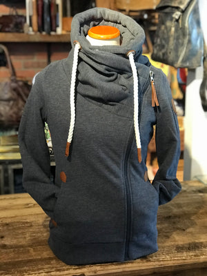 Wanakome Hestia  Zip Cowl Neck  navy