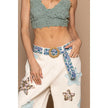 Blue floral print belt OS