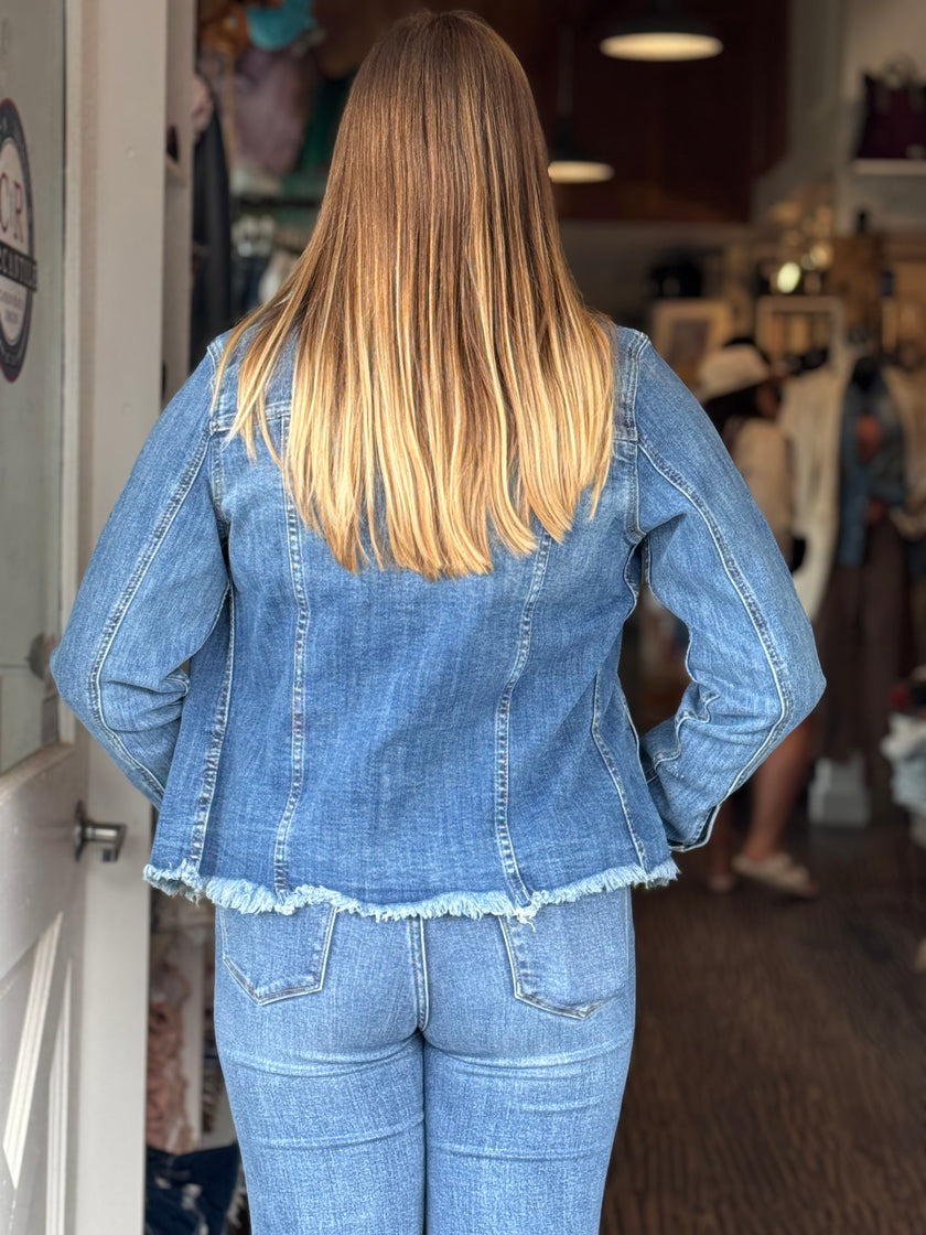 FRAY HEM DENIM JACKET all back