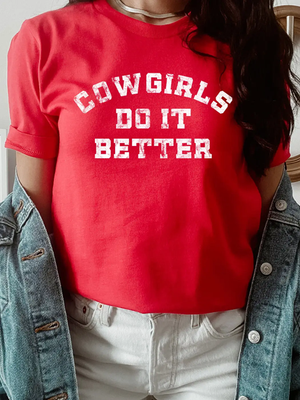 Cowgirls Do It Better Graphic Tee canvas red front