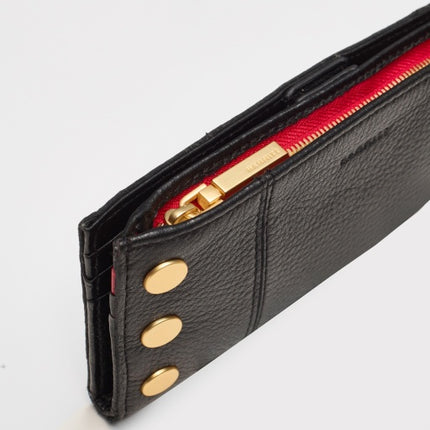 black/brushed gold red zip