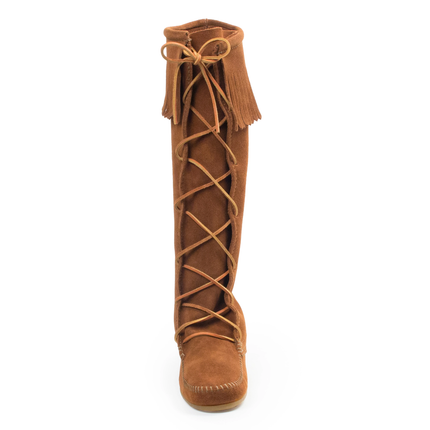 Women's Festival Favorite Knee High Fringe Suede Lace Boots