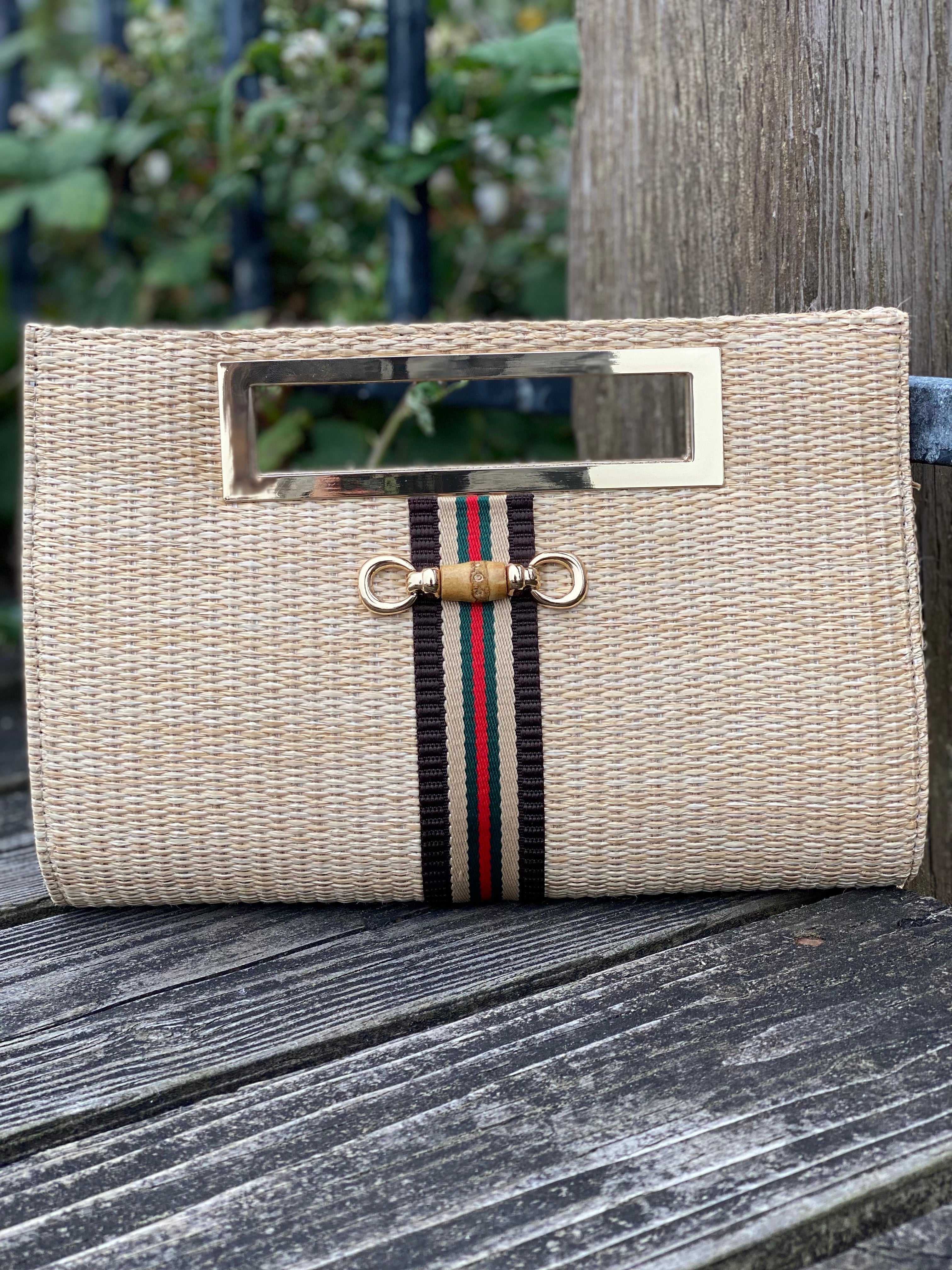 Straw Chloe Tan Gucci Vert Bamboo Toggle