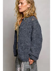 Mabel Relaxed Knit Pointelle Trim Cardigan