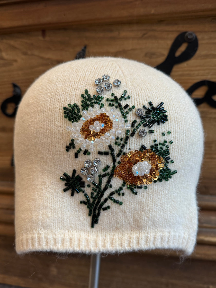 Sequin Wildflower Bouquet Beanie