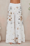 Garden Floral Linen Tiered Pant