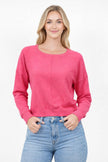 Natalie Round Neck Front Seam Sweater strawberry