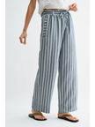 Striped Wide Leg Drawstring Pants