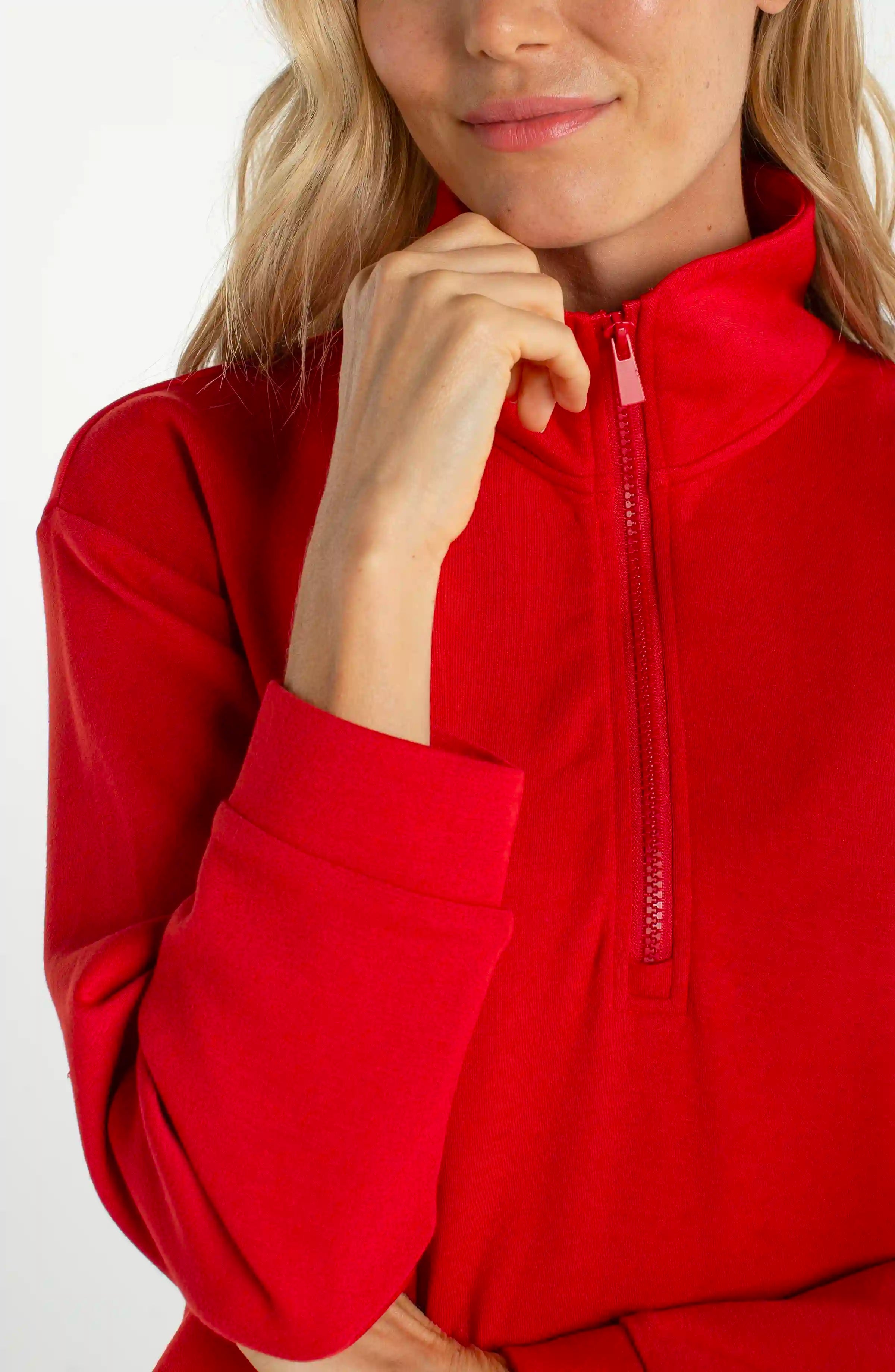 Half Zip Popover Long Sleeve Top