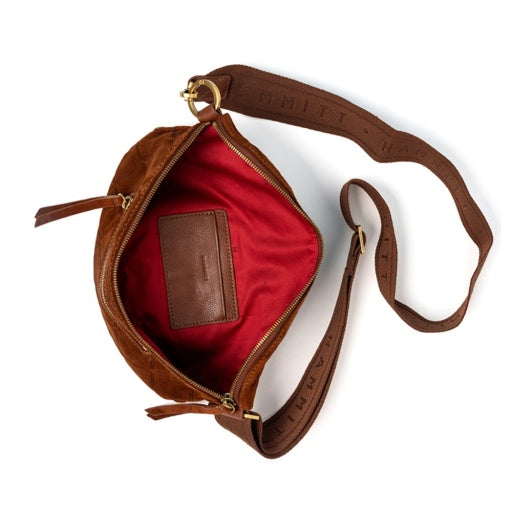 charles crossbody med chocolate diamond suede/antique gold NA top inside