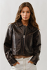 Vintage Washed Leather Jacket brown front