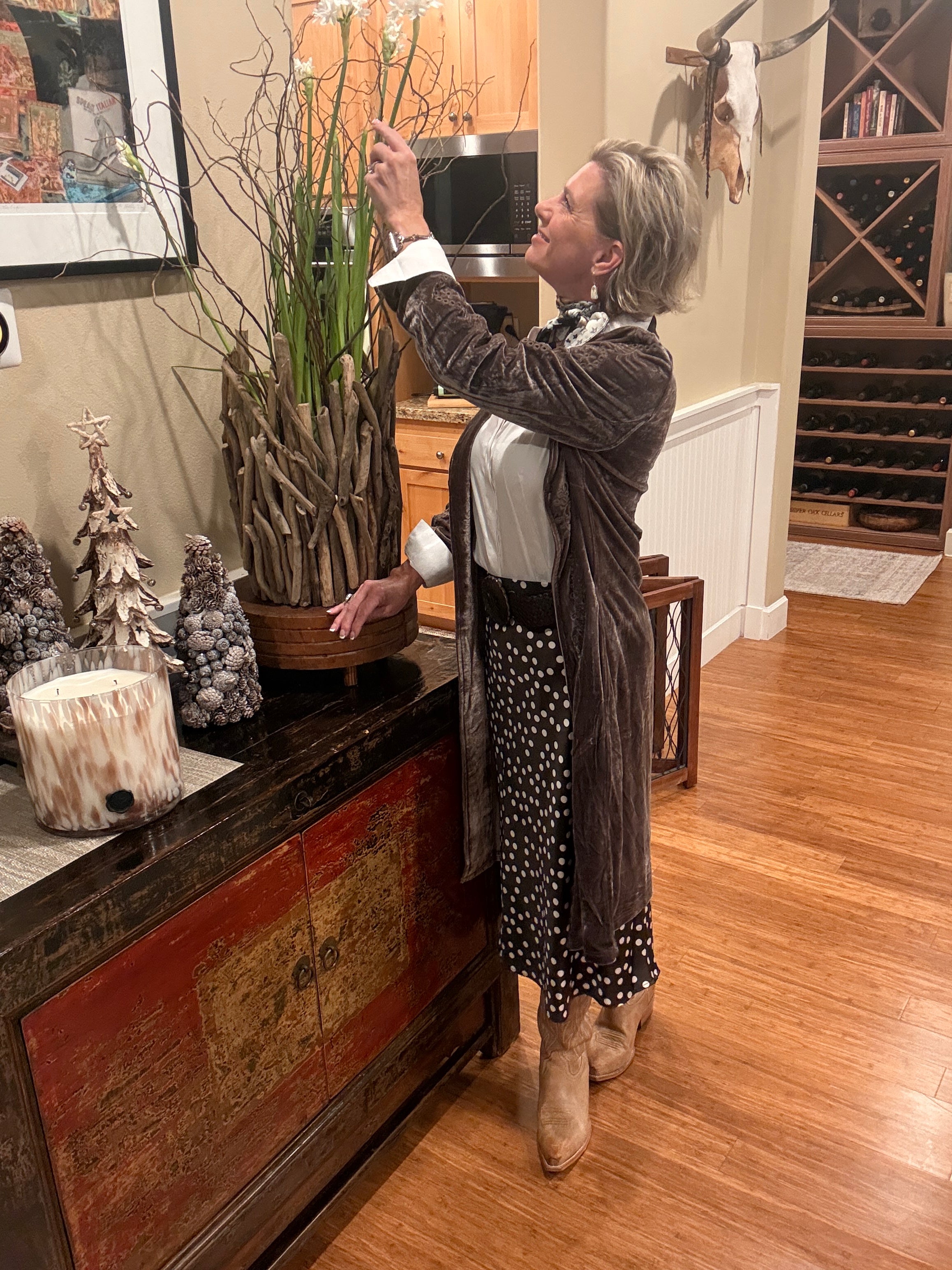 Kelly Elastic Waist Skirt brown side