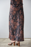 Woven Polyester Floral Print Maxi Skirt