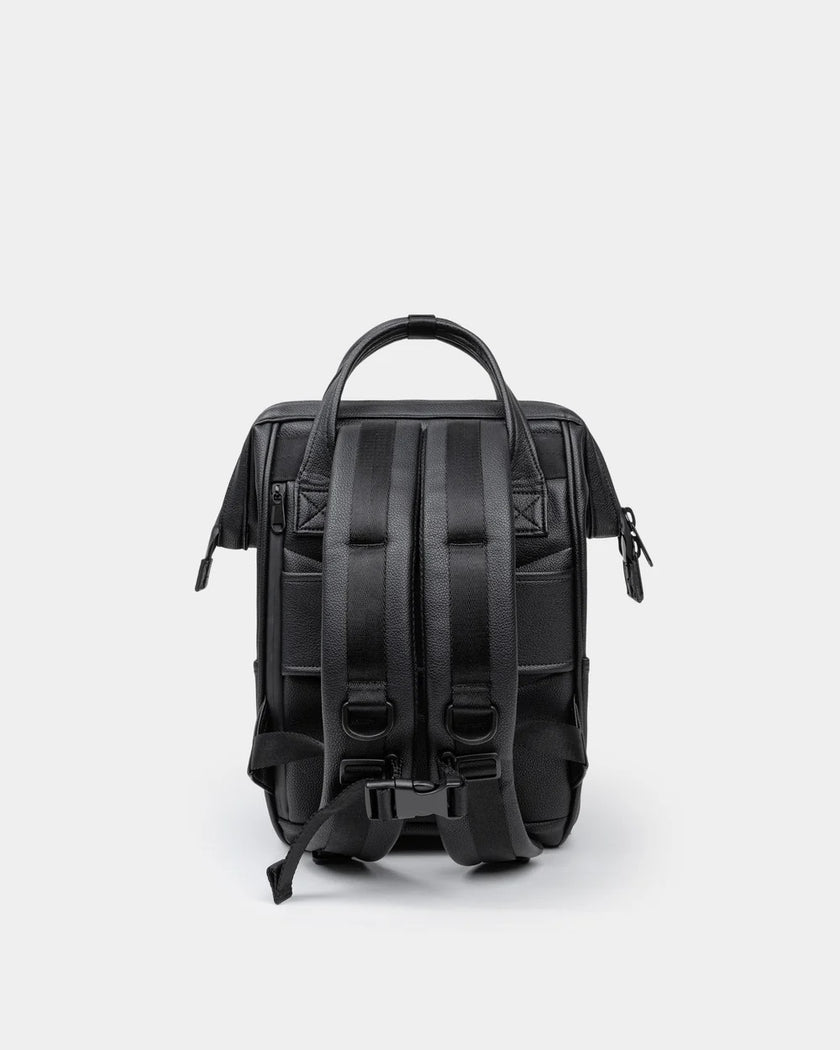 Cascade Backpack Compact Black Leatherlite