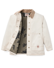 Filson Womens's Denim Barn Coat, natural seed-inside detail