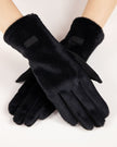 Soft Faux Fur Logo Gloves black