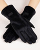 Soft Faux Fur Logo Gloves black