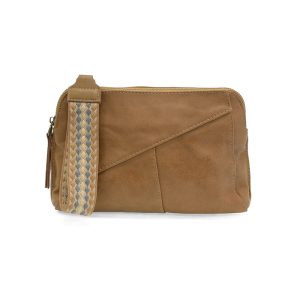 New Tan Gigi Crossbody with Woven Wrist Strap