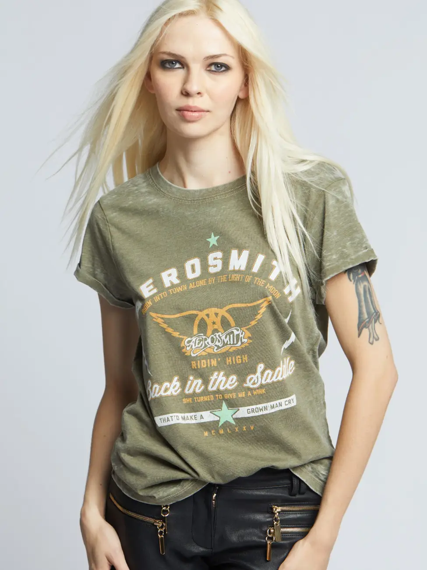 Aerosmith Burn Out T-Shirt olive 
